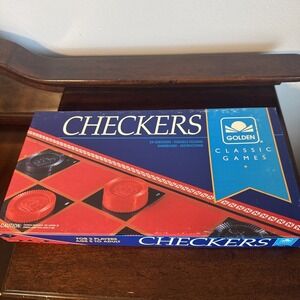 NOS 1993 Vintage Classic Checkers Board Game Complete Set Parker Brothers